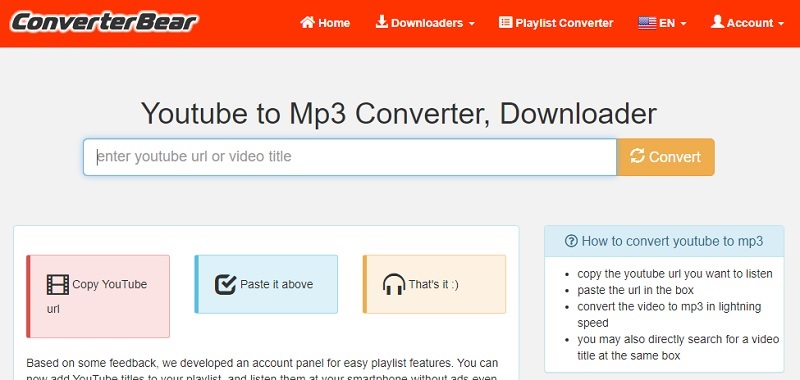 download multiple youtube videos to mp3 with converterbear