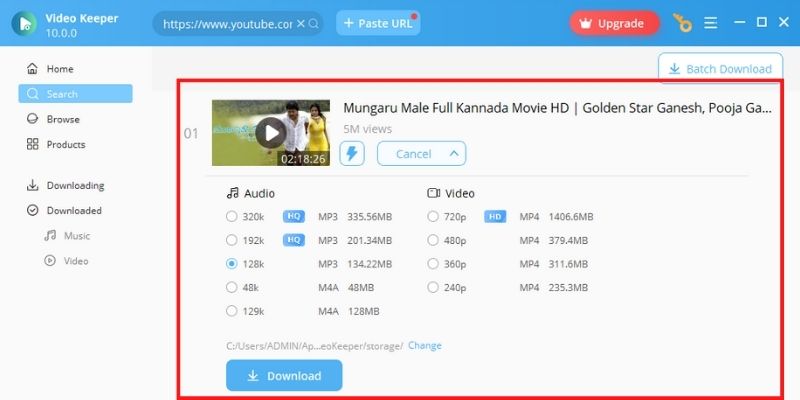 personaliza tu descarga de video en kannada