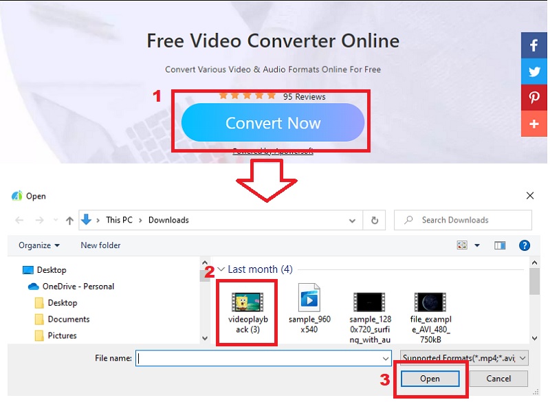 open the website, click convert, and locate the YT video