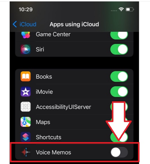 temporarily turn off your icloud sync before recording