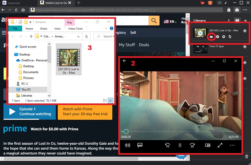 double click the downloaded video, and it automatically plays