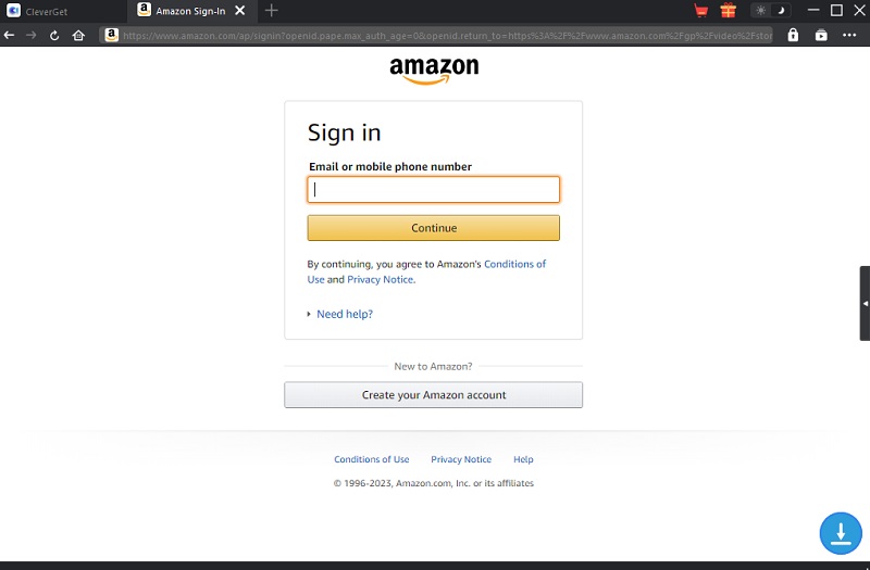 log in to your amazon account