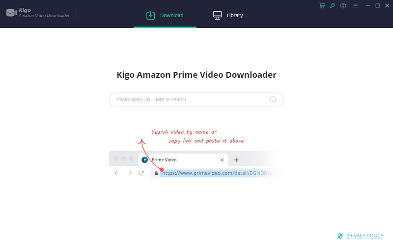 kigo amazon video downloader main interface