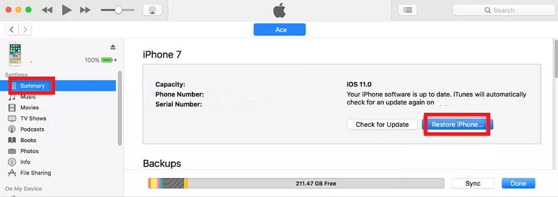 change your forgotten passcode on iphone with itunes