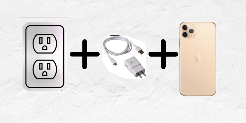 plug the iphone into a wall outlet