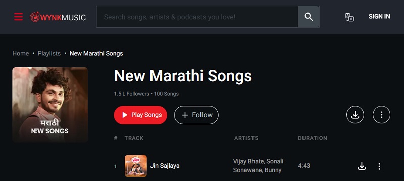 download marathi songs with wynk music