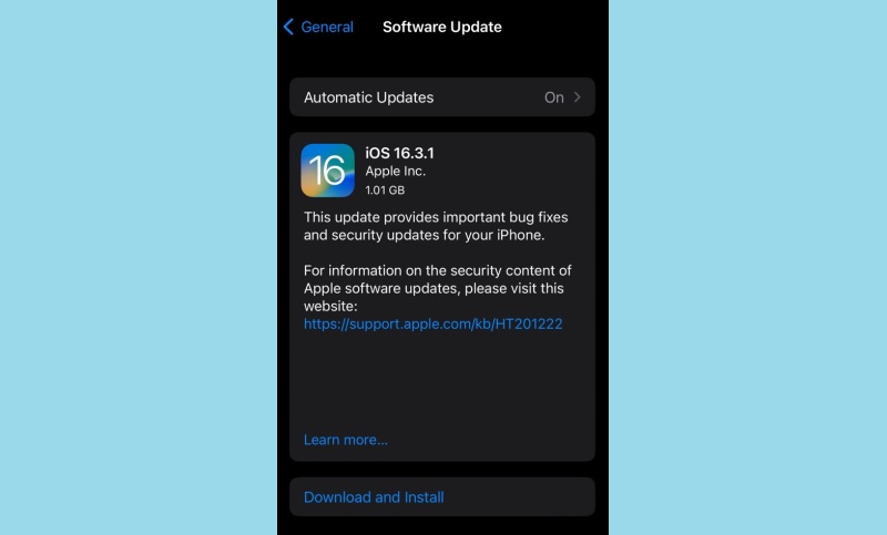 update your ios device