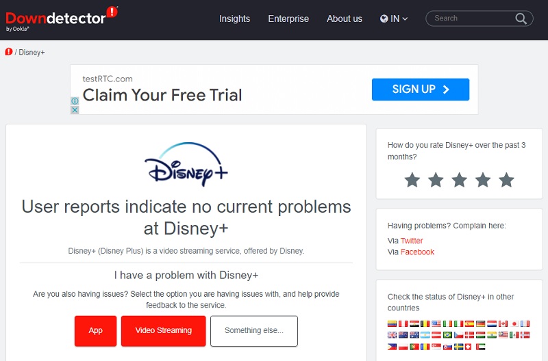 visit the downdetector and see if the disney plus is under maintenance