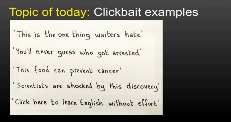 example of clickbait tiles