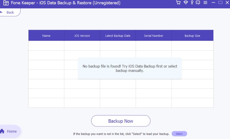 ios data restore backup list
