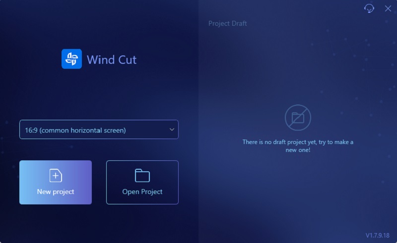 wind cut main interface