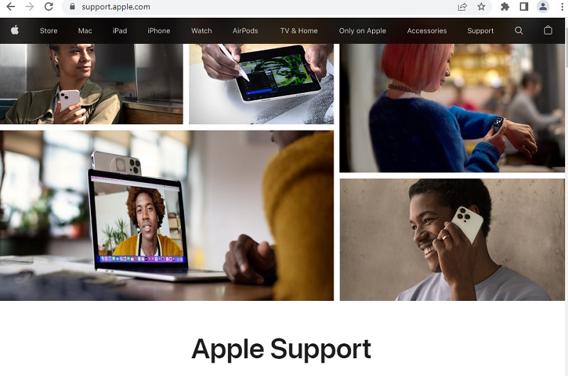 access online support for apple devices