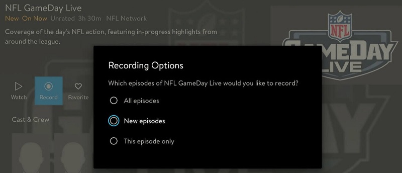 record live tv on sling tv with cloud dvr