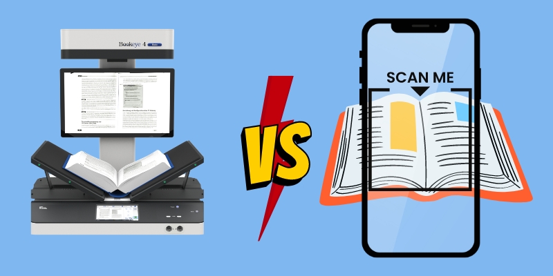  traditional book scanner vs. phone book scanner