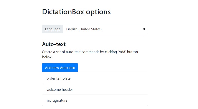 choose language and add an auto command text