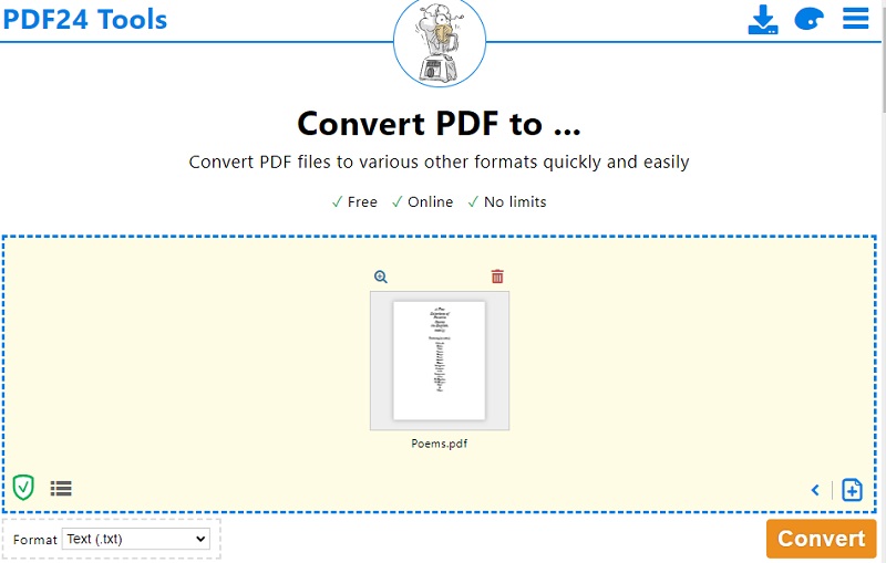 pdf24 tools-pdf converter interface