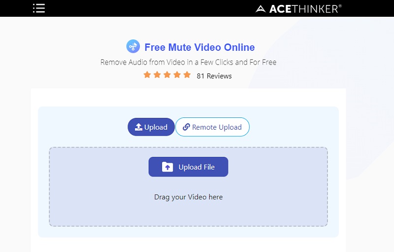 free mute video online main interface