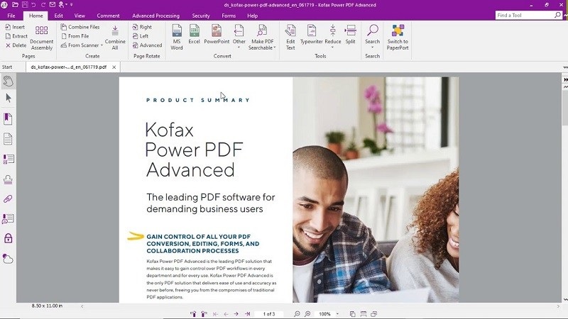 kofax power pdf main interface