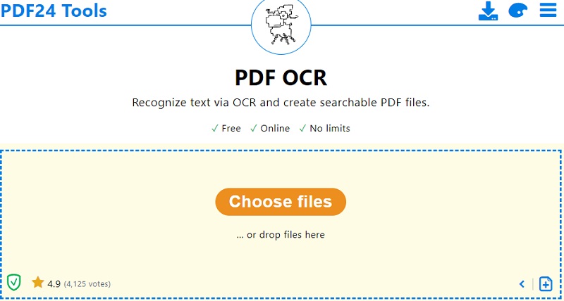 pdf24 tools-pdf ocr interface