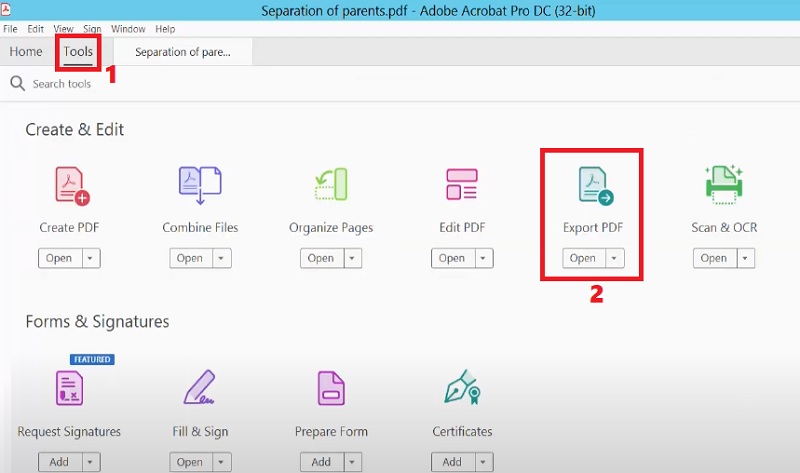 hit tools and select export pdf