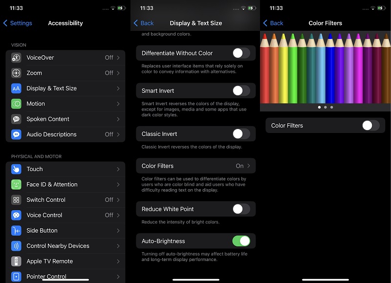 change the color filter