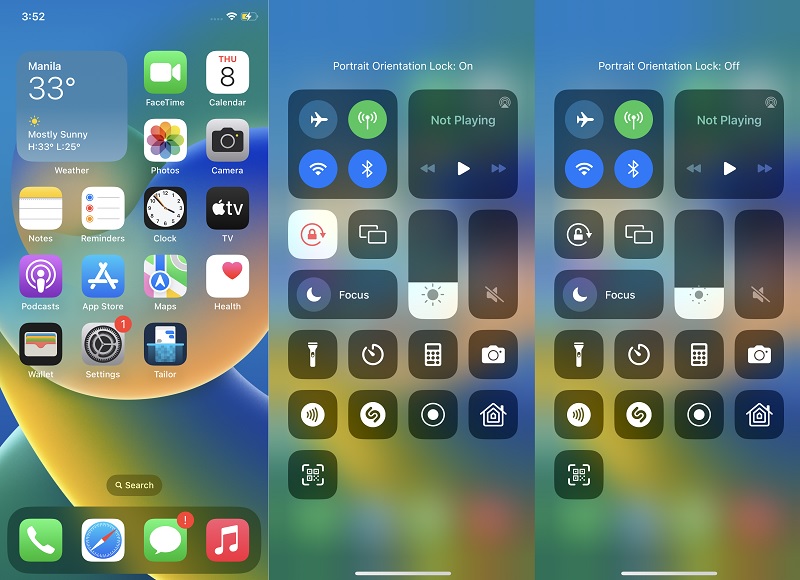 disable rotate lock