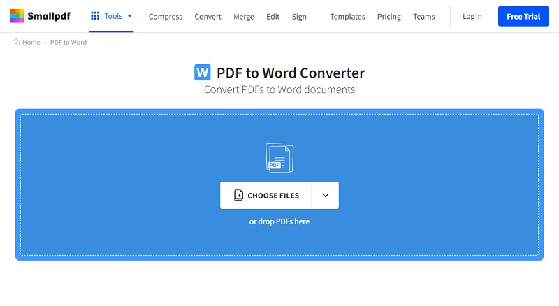 convert pdf to word using smallpdf