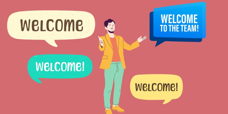 welcome message new boss enthusiasm displayed image