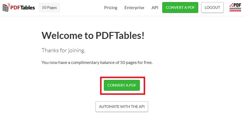 hit convert a pdf to import file