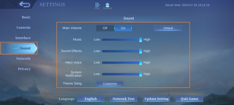 modify mobile game settings audio