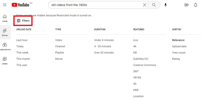 search old youtube videos advance search options