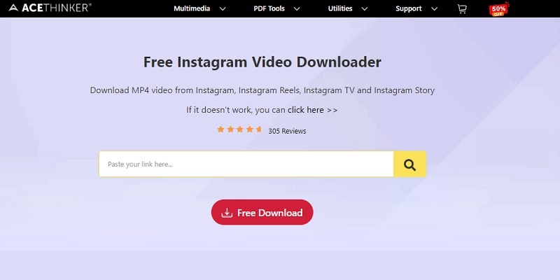 acethinker instagram downloader interface