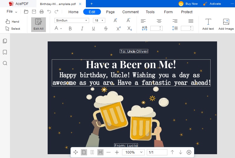 edit birthday wishes for uncle on acepdf