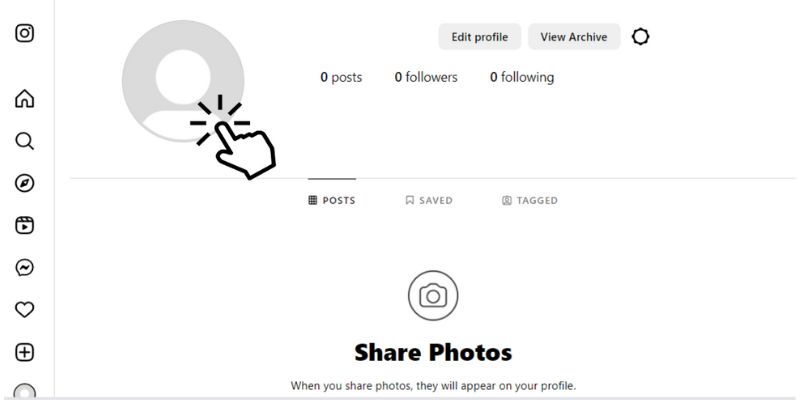 instagram login adding profile picture