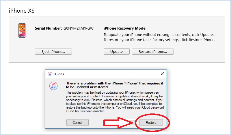 undo an iphone update using itunes