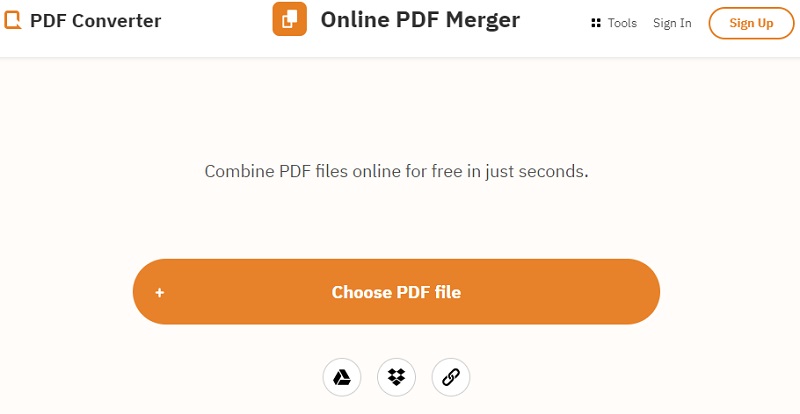pdf converter-online pdf merger interface