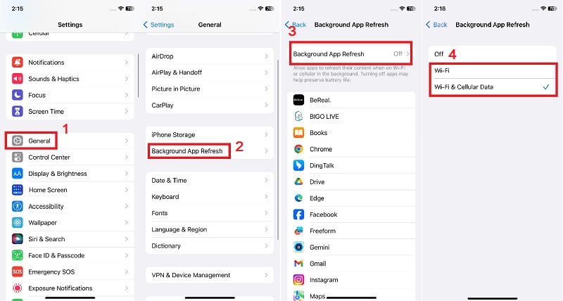 go to settings and turn on background app refresh
