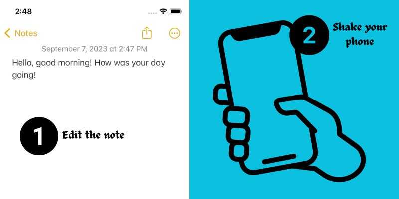 edit your note and gently shake your phone