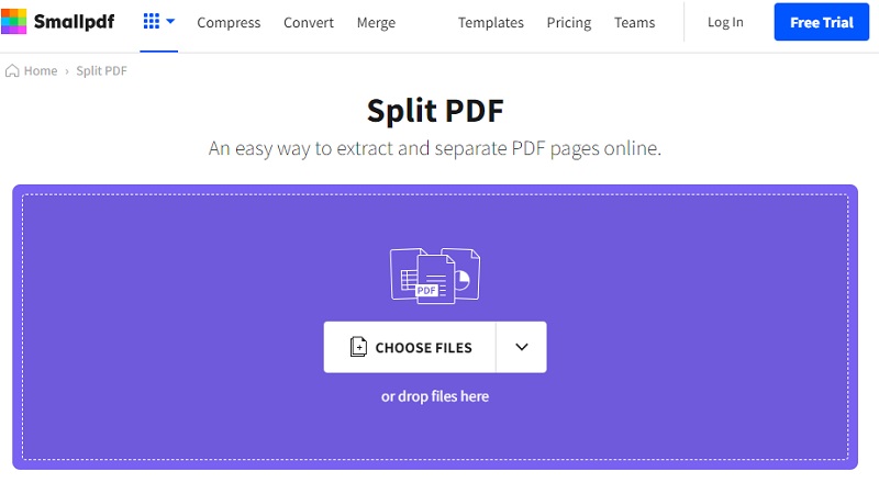 launch smallpdf and hit choose files