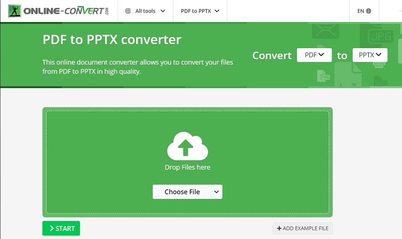file converter pdf to pptx interface