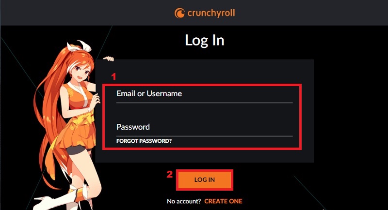 login on crunchyroll