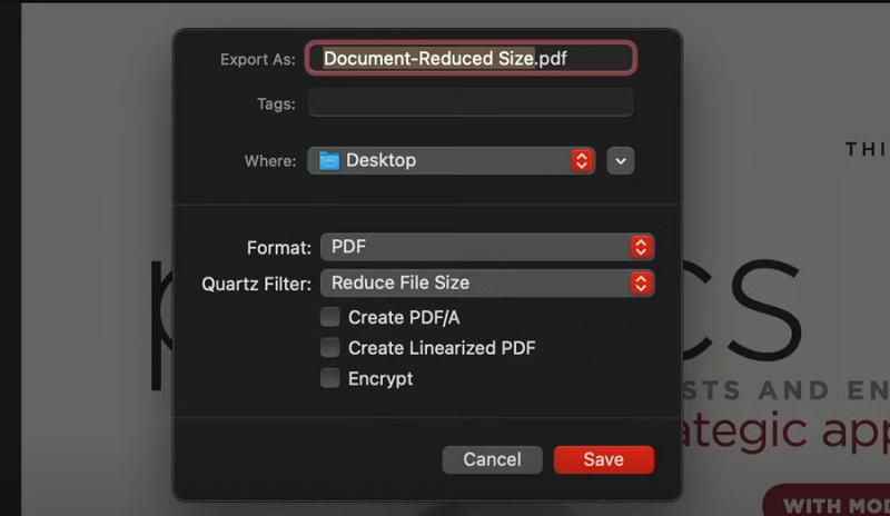 access export function to reduce file size