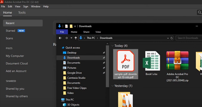 launch your pdf file in adobe acrobat pro