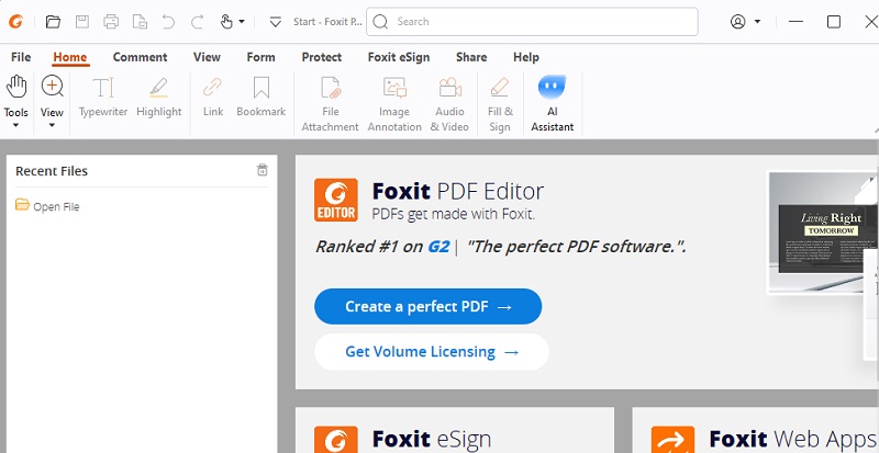 foxit reader interface 