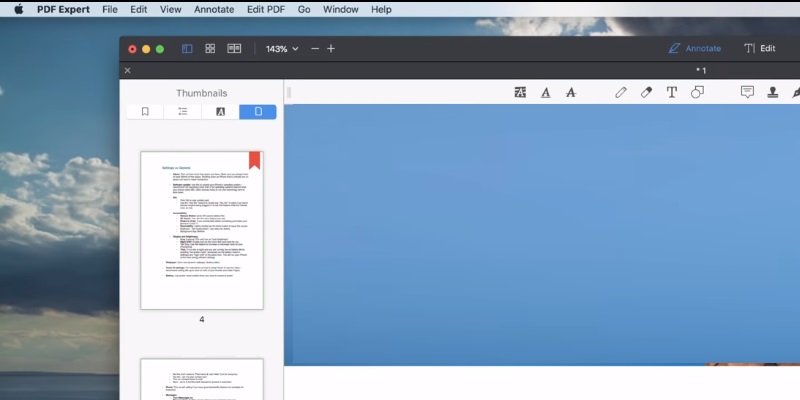 PDF-Expertenoberfläche auf dem Mac