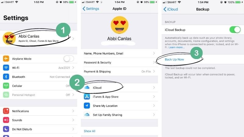 backup your data through icloud