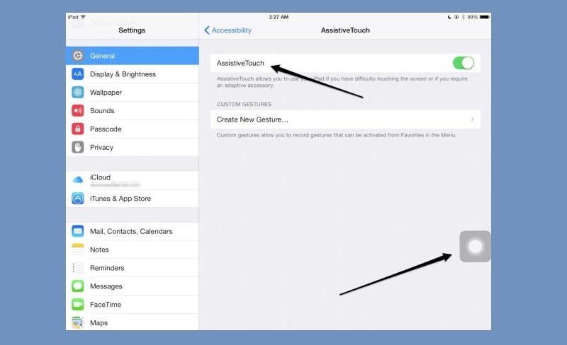 enable assistive touch feature