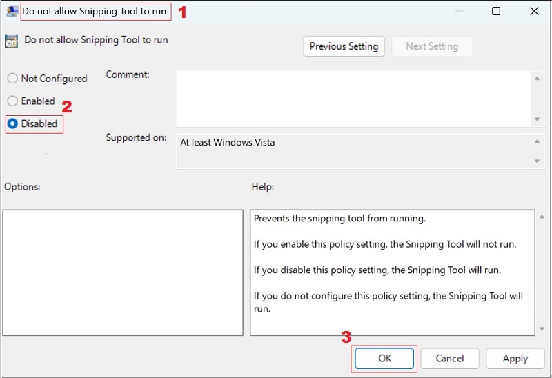 configure policy settings