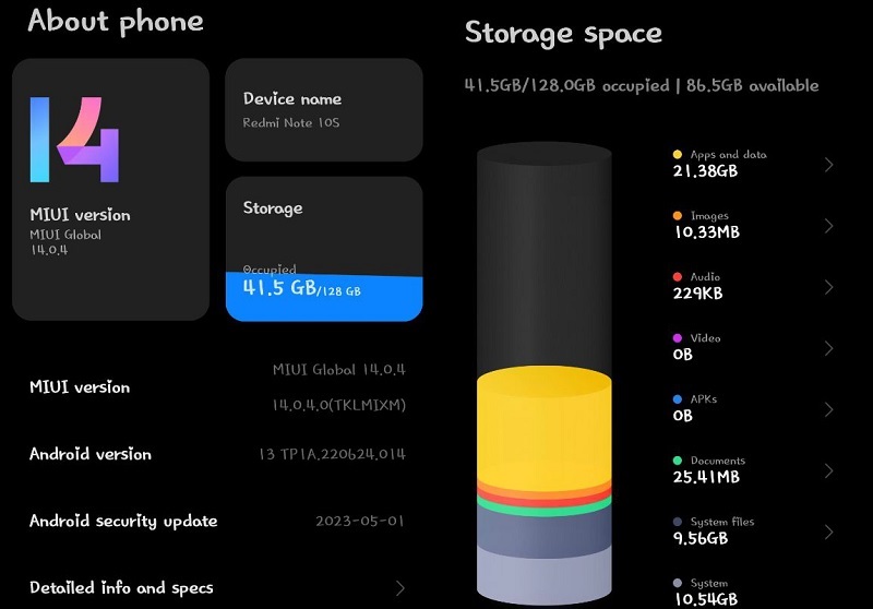 phone storage