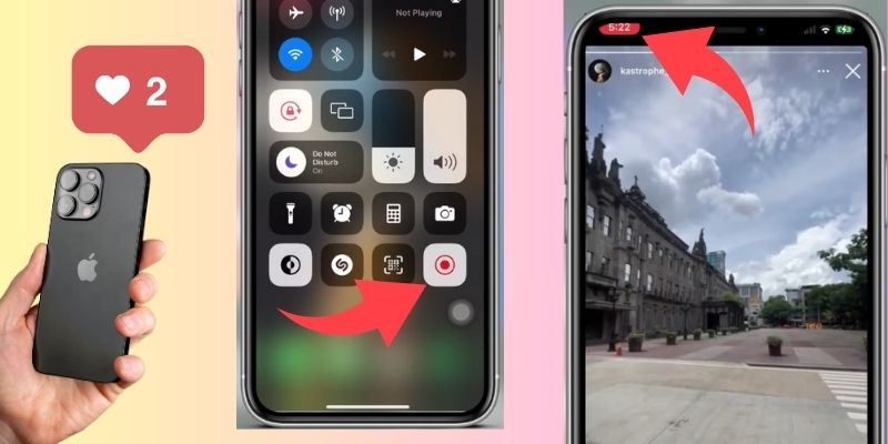 Alt text: record instagram story on iphone